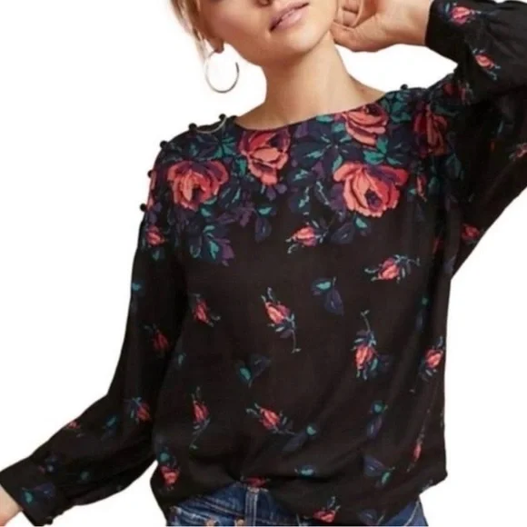 Anthropologie Maeve “Gardenia” Boat Neck Top - Picture 8 of 9